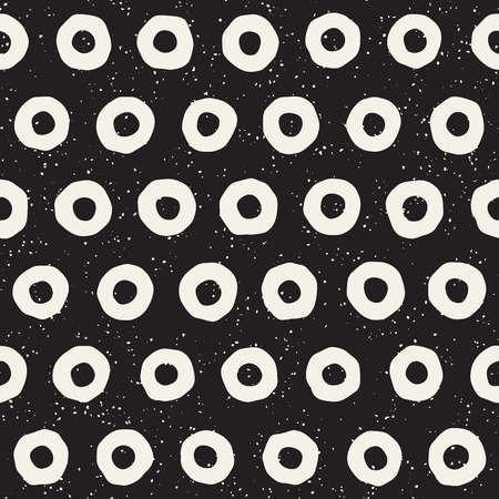 Seamless pattern with hand drawn lines. Abstract background with freehand brush strokes. Black and white grunge texture. Ornament for wrapping paper.のイラスト素材