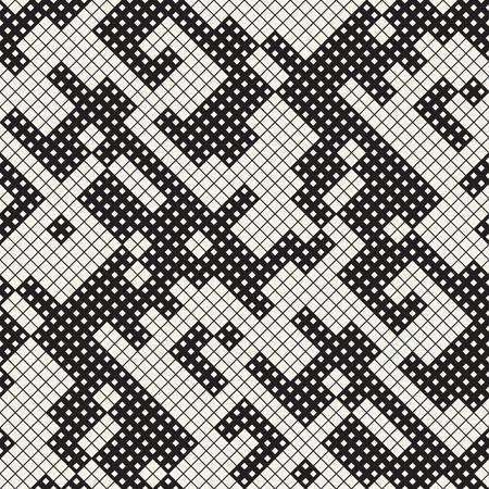 Modern Stylish Halftone Texture. Endless Abstract Background With Random Size Squares. Vector...