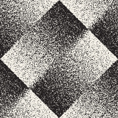 Abstract noisy textured geometric shapes background. Vector seamless vintage grungy pattern.のイラスト素材