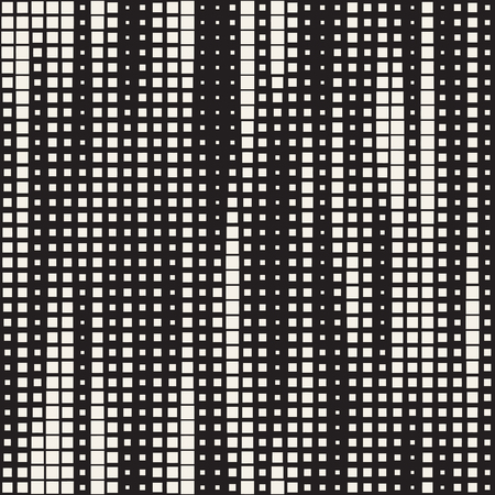 Modern Stylish Halftone Texture. Endless Abstract Background With Random Size Squares. Vector Seamless Chaotic Squares Mosaic Patternのイラスト素材