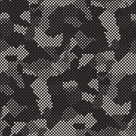 Modern Stylish Halftone Texture. Endless Abstract Background With Random Size Circles. Vector Seamless Mosaic Pattern.のイラスト素材