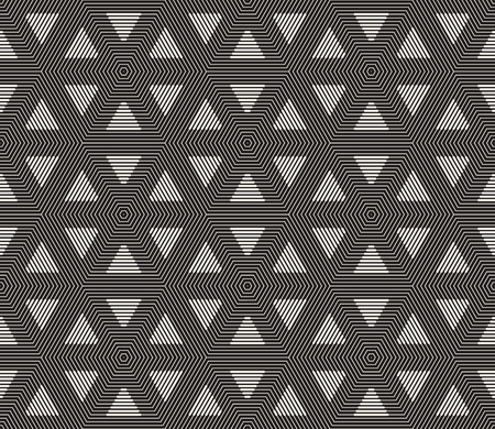Vector seamless pattern. Modern stylish texture. Repeating geometric tiles from striped triangle...