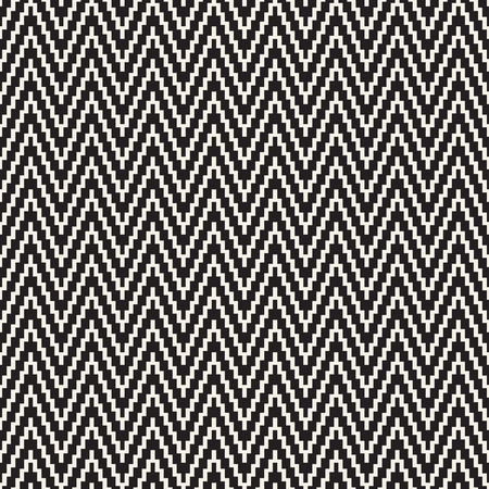 Seamless zig zag geometric pattern. Classic black and white chevron lines tiling.のイラスト素材
