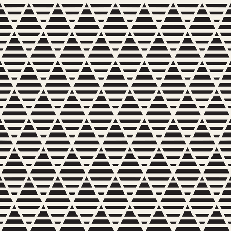 Vector seamless black and white halftone lines grid pattern. Abstract geometric retro background design.のイラスト素材