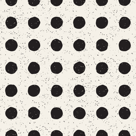 Hand drawn style ethnic seamless pattern. Abstract grungy geometric shapes background in black and white.のイラスト素材