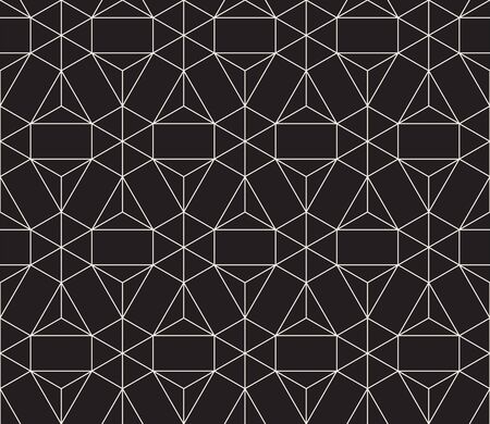 Black and white seamless pattern with circular geometric shapesのイラスト素材