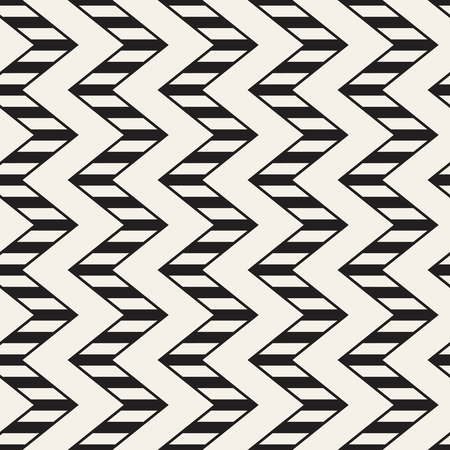 Vector seamless zigzag line pattern. Abstract stylish geometric background. Repeating monochrome lattice backgroundのイラスト素材