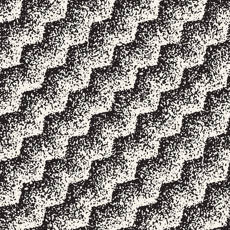 Abstract noisy textured geometric shapes background. Vector seamless vintage grungy pattern.のイラスト素材