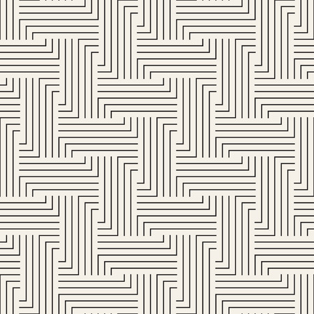 Vector seamless pattern. Modern stylish abstract texture. Repeating geometric tiles from striped...