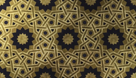 Background design illustration based on traditional oriental graphic motifs. Islamic decorative...