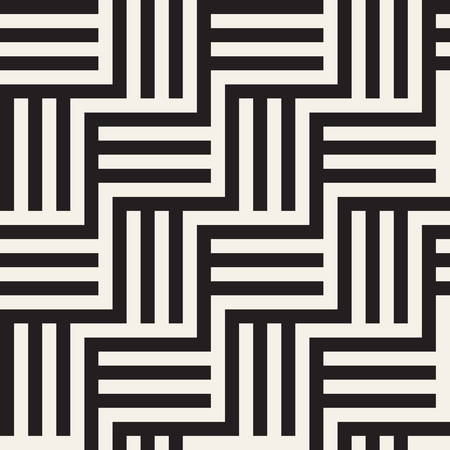 Vector seamless stylish pattern. Simple abstract lattice design. Geometric zigzag lines ornament.のイラスト素材