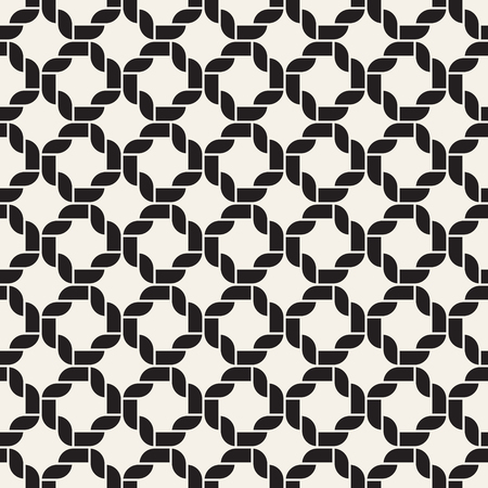 Vector woven seamless pattern. Stylish interweaving texture. Decorative geometric interlaced lines background.のイラスト素材
