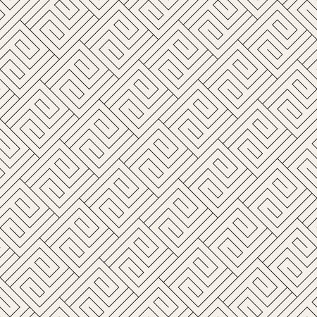 Abstract pattern with thin lines. Vector seamless geometric tiling background. Black and white linear lattice design.のイラスト素材