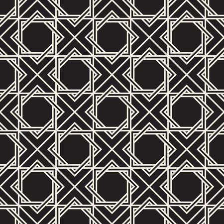 Vector seamless geometric pattern. Simple abstract lines lattice. Repeating elements stylish background tilingのイラスト素材