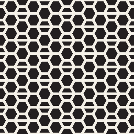 Vector seamless pattern. Repeating abstract background. Black and white geometric design. Modern...