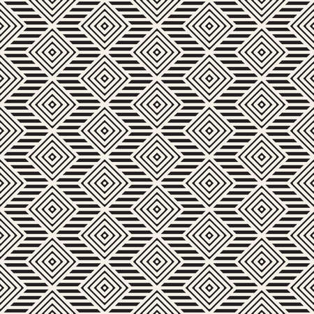 Vector seamless pattern. Repeating abstract background. Black and white geometric design. Modern stylish texture.のイラスト素材