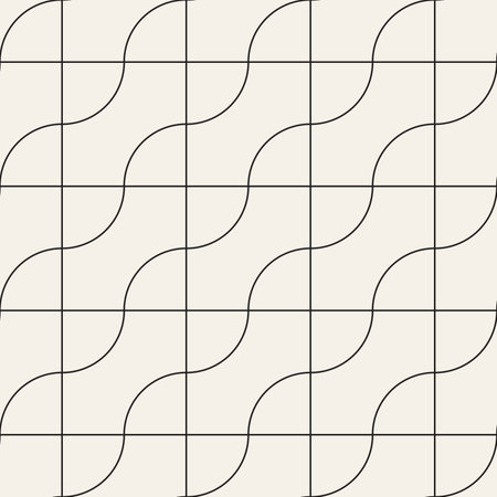 Vector seamless pattern. Repeating geometric abstract elements. Stylish monochrome background design.のイラスト素材