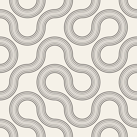 Vector seamless pattern. Repeating geometric abstract elements. Stylish monochrome background design.のイラスト素材