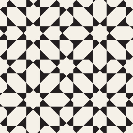 Vector seamless pattern. Repeating geometric abstract elements. Stylish monochrome background...