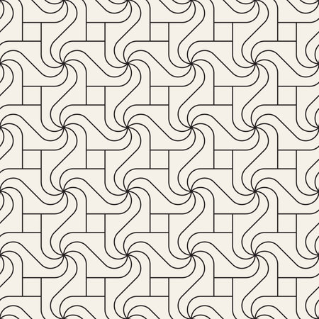 Vector seamless pattern. Repeating geometric abstract elements. Stylish monochrome background design.のイラスト素材