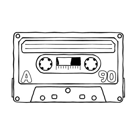 Characters pop music in the form of compact cassettes.のイラスト素材