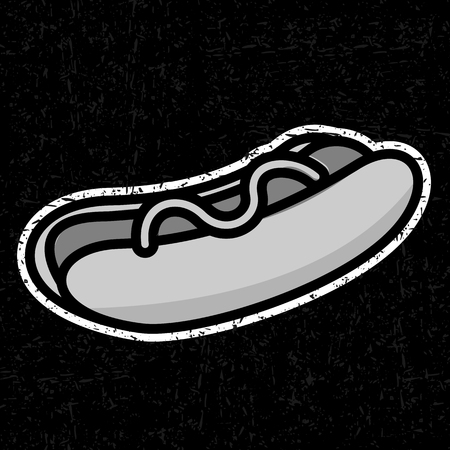 Hot dog with sausage and ketchupのイラスト素材