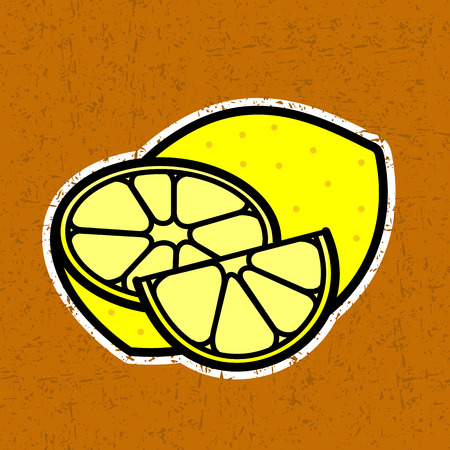A whole lemon and slicesのイラスト素材