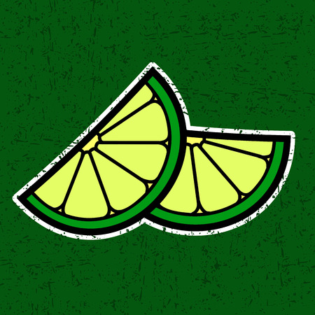 A whole lime and slicesのイラスト素材