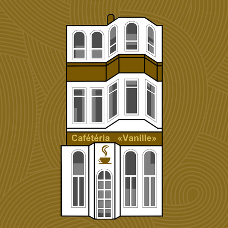 facades of houses in the old French townのイラスト素材