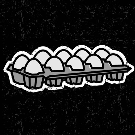 cassette with chicken eggsのイラスト素材