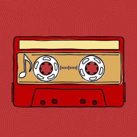 Characters pop music in the form of compact cassettes.のイラスト素材