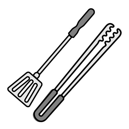 Tongs and shovel barbecueのイラスト素材