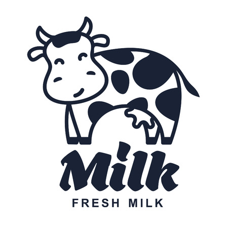 Set of labels and icons for milkのイラスト素材