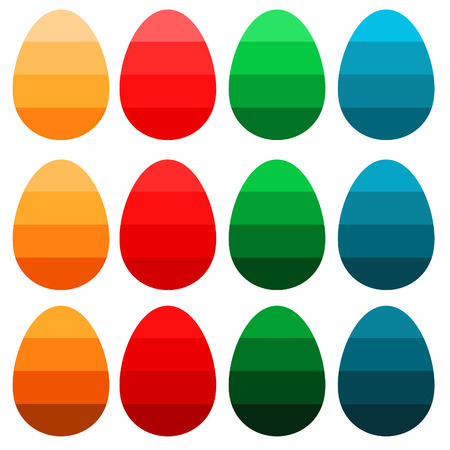 Vector illustration with painted eggs and calligraphic label "Happy Easter"のイラスト素材