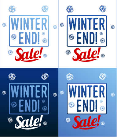 Winter sale background with label, stiker and banner. Sale sticker. Big Winter sale. Christmas sale label. New year sale. Vector illustrationのイラスト素材