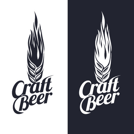 Vintage craft beer brewery, bar, shop emblems and  labelsのイラスト素材