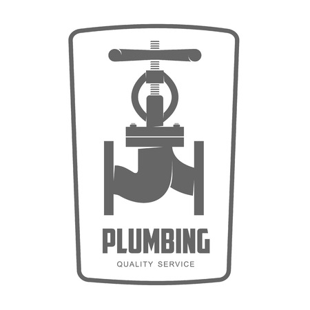 vector logo water, gas engineering, plumbing service. Web graphics, banners, advertisements, brochures, business templates. Isolated on a white backgroundのイラスト素材