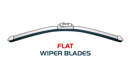 Vector illustration FLAT WIPER BLADES. Car, Car parts, rain, snow, bad weather, autumn, winter. Web banners, advertisements, brochures, business templates. Isolated on a white backgroundのイラスト素材