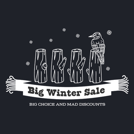 Winter sale sticker. Winter sale. Christmas sale. New year sale. Vector Illustration. Web banners, advertisements, brochures, business templates. Isolated on a white background.のイラスト素材
