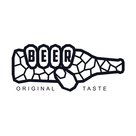 Vector set of vintage craft beer, alcohol, ale, brewery, bar, shop emblems and label. Branding identity corporate logo design template. Isolated on a white backgroundのイラスト素材