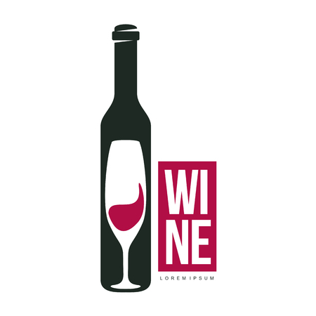 Wine logo templates. Bottle, glass, bunch of grapes. Vintage style wine badges and labels. Black and white logo templates for your design. Vector illustration isolated on white background.のイラスト素材