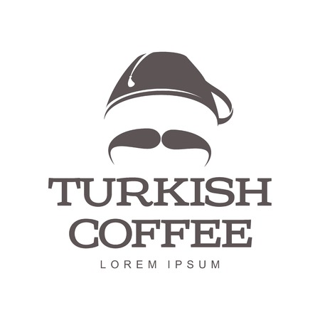 Turkish coffee logo templates. Abstract two colors coffee logo for your design.のイラスト素材