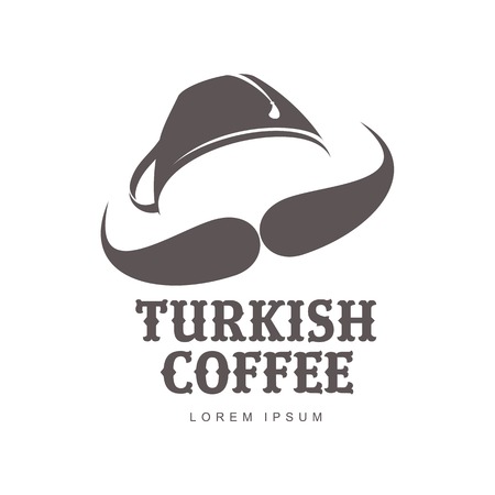 Abstract two colors coffee logo for your design. Badges, labels, banners, advertisements, brochures.のイラスト素材