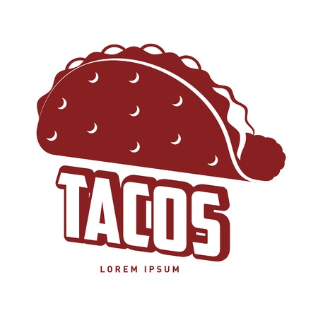 Taco. Mexico Food. Traditional Mexican Cuisine. An Isolated Object. Vector Illustrationのイラスト素材
