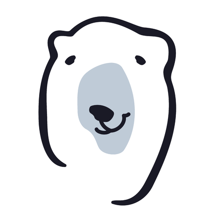 Stylized graphic polar bear logo templates. Collection of creative polar bear logotype templates, growth, development, power concept. Vector illustration isolated on white background.のイラスト素材