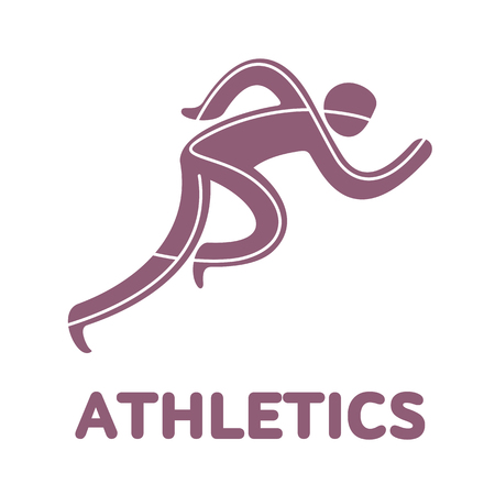 Athletics sport game competition icon. Summer sport games symbols. Vector sport pictogram. Branding Identity Corporate  design template. Vector illustration isolated on a white backgroundのイラスト素材