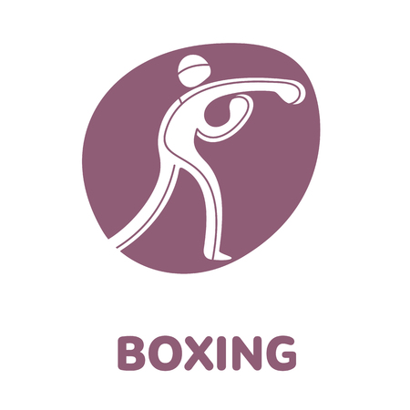 Boxing sport game competition icon. Summer sport games symbols. Vector sport pictogram. Branding Identity Corporate design template. Vector illustration isolated on a white backgroundのイラスト素材