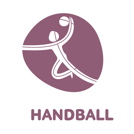 Handball sport game competition icon. Summer sport games symbols. Vector sport pictogram. Branding Identity Corporate  design template. Vector illustration isolated on a white backgroundのイラスト素材