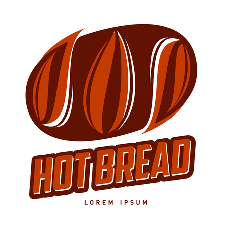 Bakery and hot bread design vector template. Vintage style badges and labels design concept for confectionery. Vector illustration isolated on a white backgroundのイラスト素材