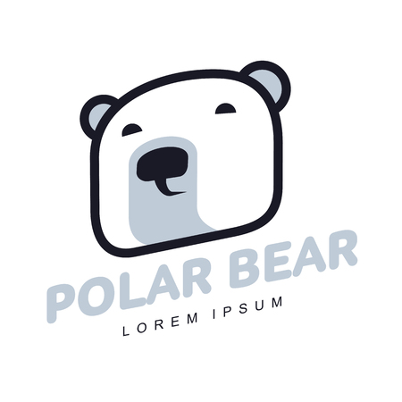 Stylized graphic polar bear logo templates. Collection of creative polar bear logotype templates, growth, development, power concept. Vector illustration isolated on white background.のイラスト素材